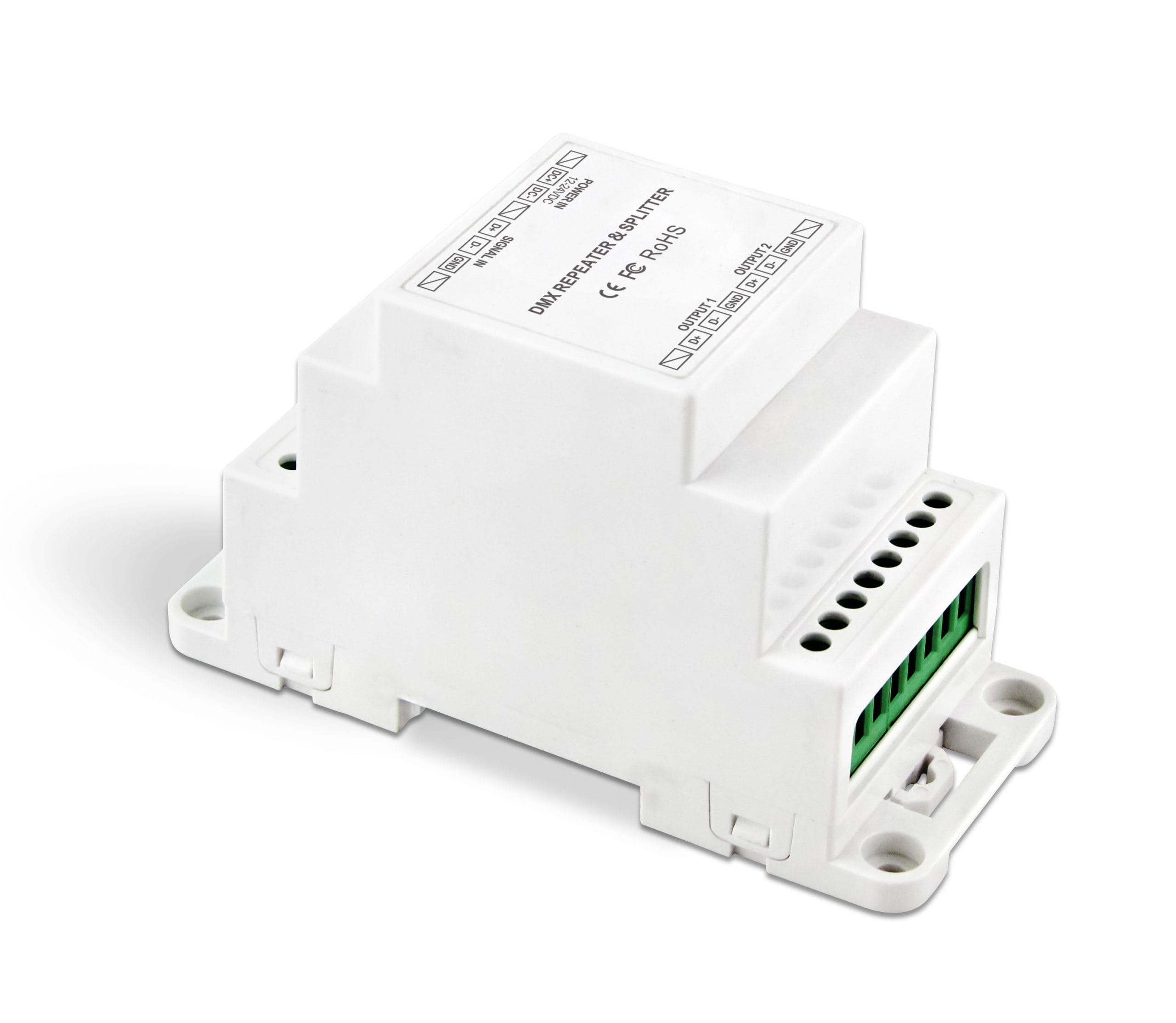 WORLD UNIQUEEN WU-812-DIN 2-Channel DIN Rail DMX512 Signal Amplifier - Image 1