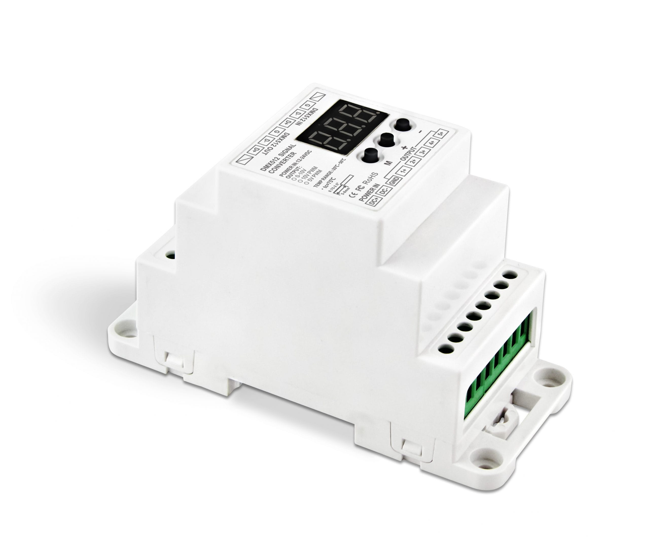 WORLD UNIQUEEN WU-835-010V-DIN 5-Channel DIN Rail DMX512 Signal Converter - Image 1